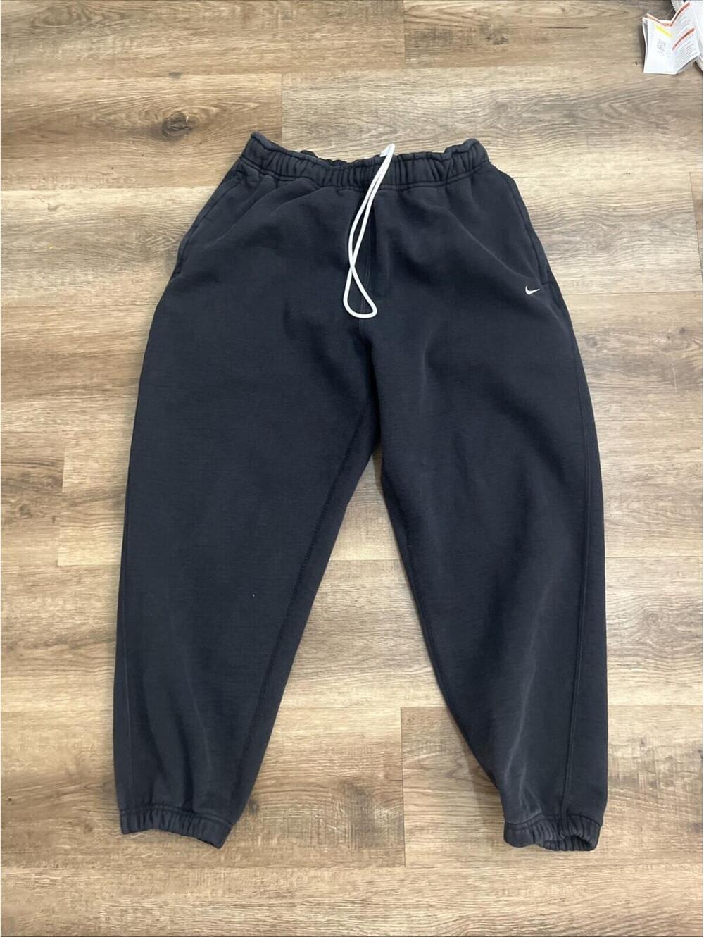 Nike NRG Solo Swoosh Heavyweight Sweatpants Black Mens Size Large Zipper Pockets